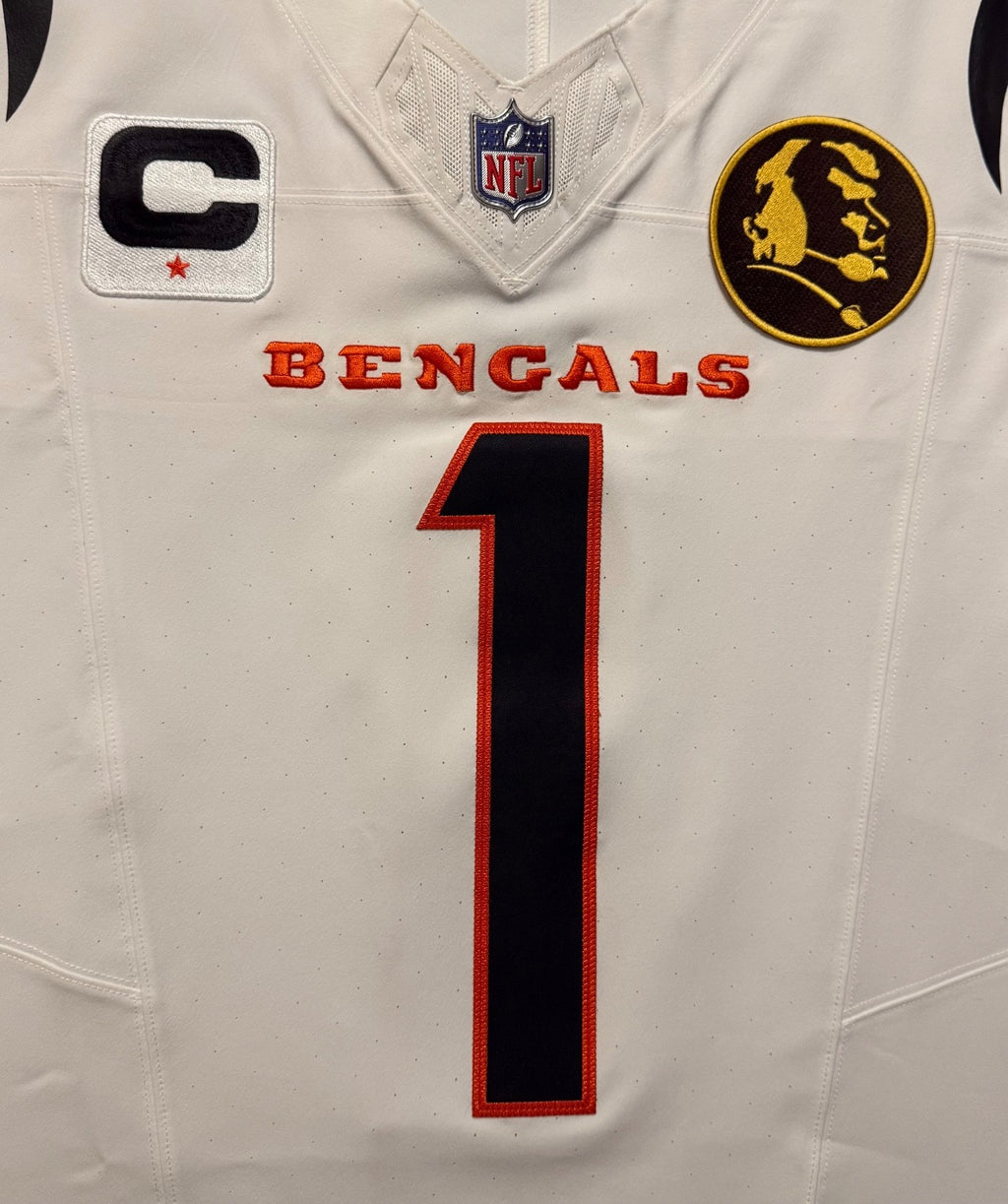 Ja'Marr Chase Cincinnati Bengals Jersey #1 Nike Vapor Fuse Elite White Size 40 (M) NFL