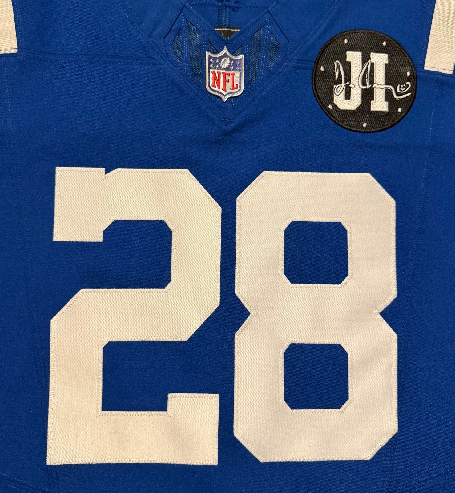 Jonathan Taylor Indianapolis Colts Jersey #28 Nike Vapor Fuse Elite Blue Size 44 (L) NFL