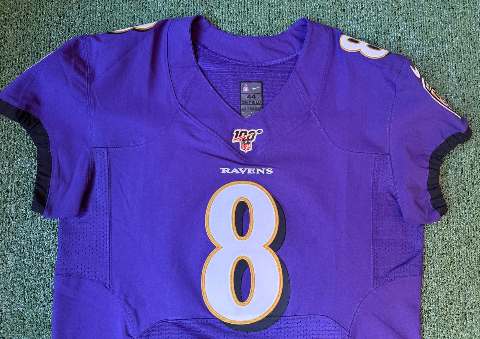 Lamar Jackson Baltimore Ravens Jersey #8 Nike Vapor Elite Purple Size 44 (L) NFL