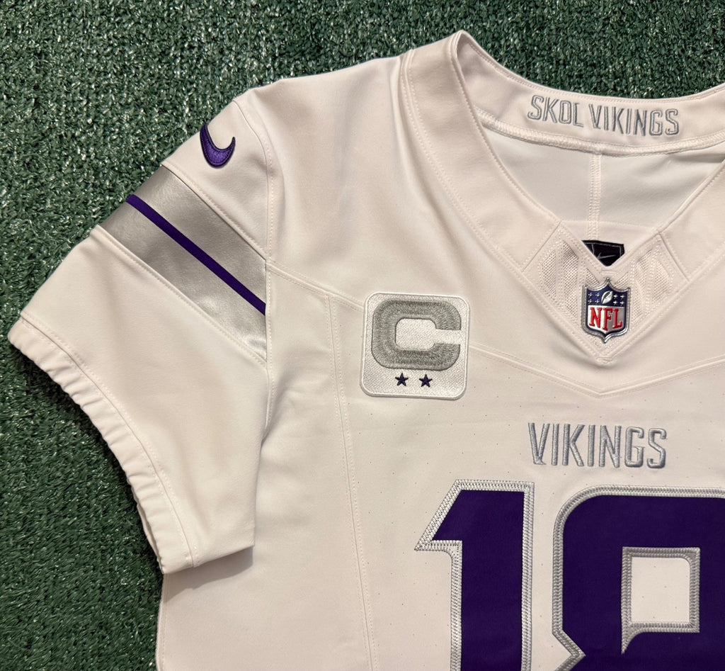 Justin Jefferson Minnesota Vikings Jersey #18 Nike Vapor FUSE Elite White Size 40 (Medium) NFL
