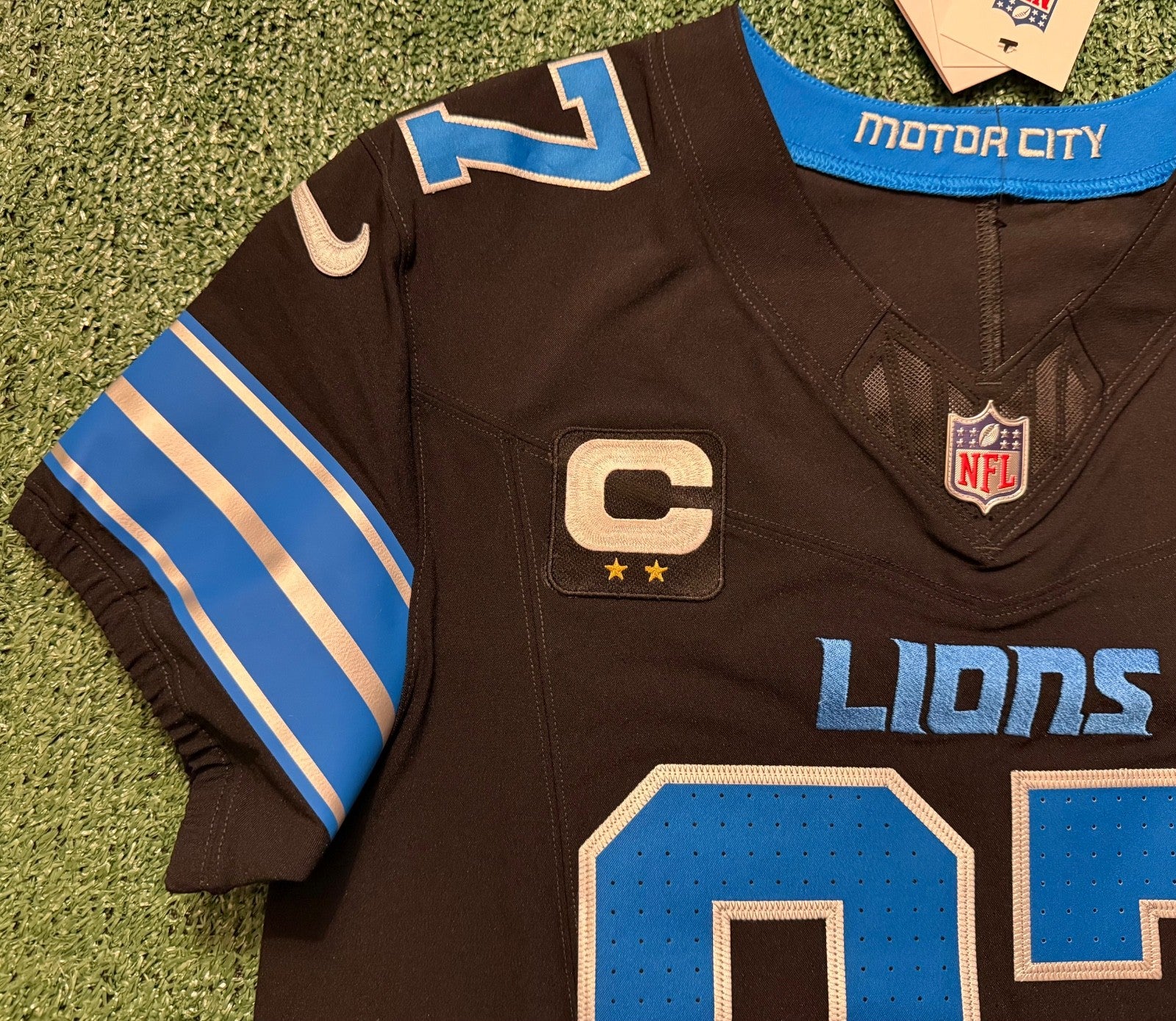 Aidan Hutchinson Detroit Lions Jersey #97 Nike Vapor FUSE Elite black size 40 (Medium) NFL