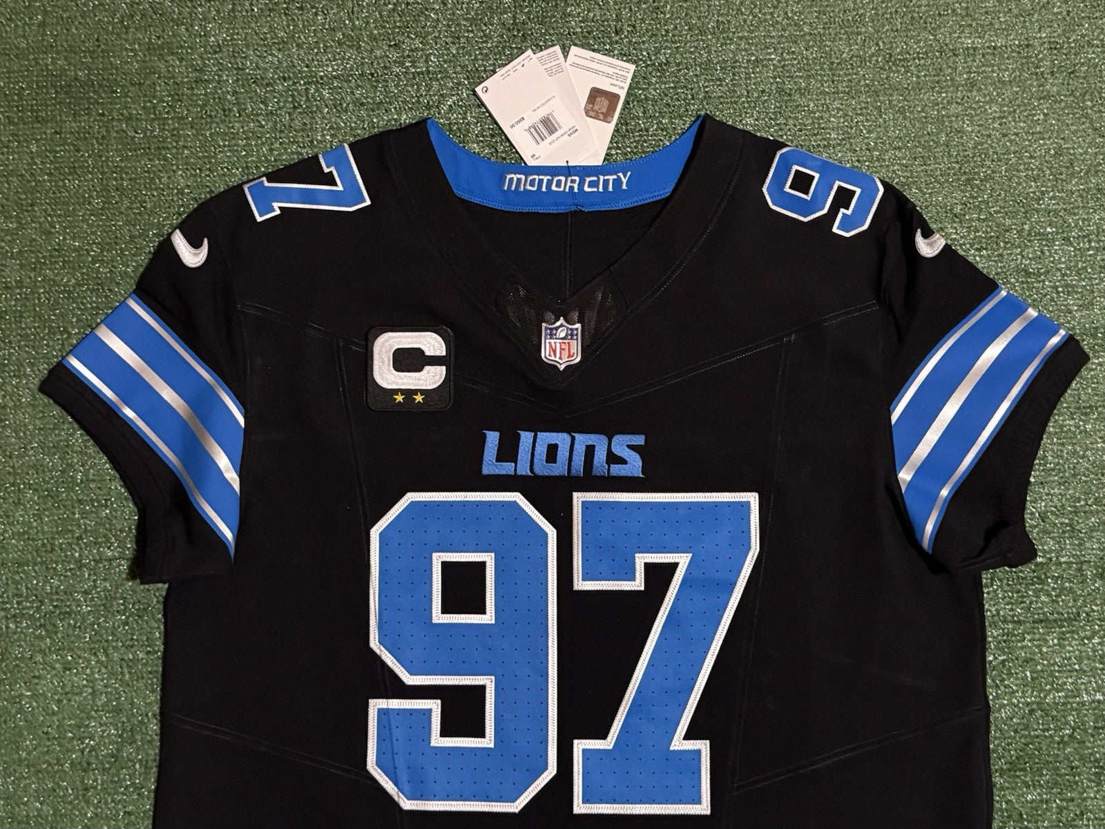 Aidan Hutchinson Detroit Lions Jersey #97 Nike Vapor FUSE Elite Black size 48 (XL) NFL