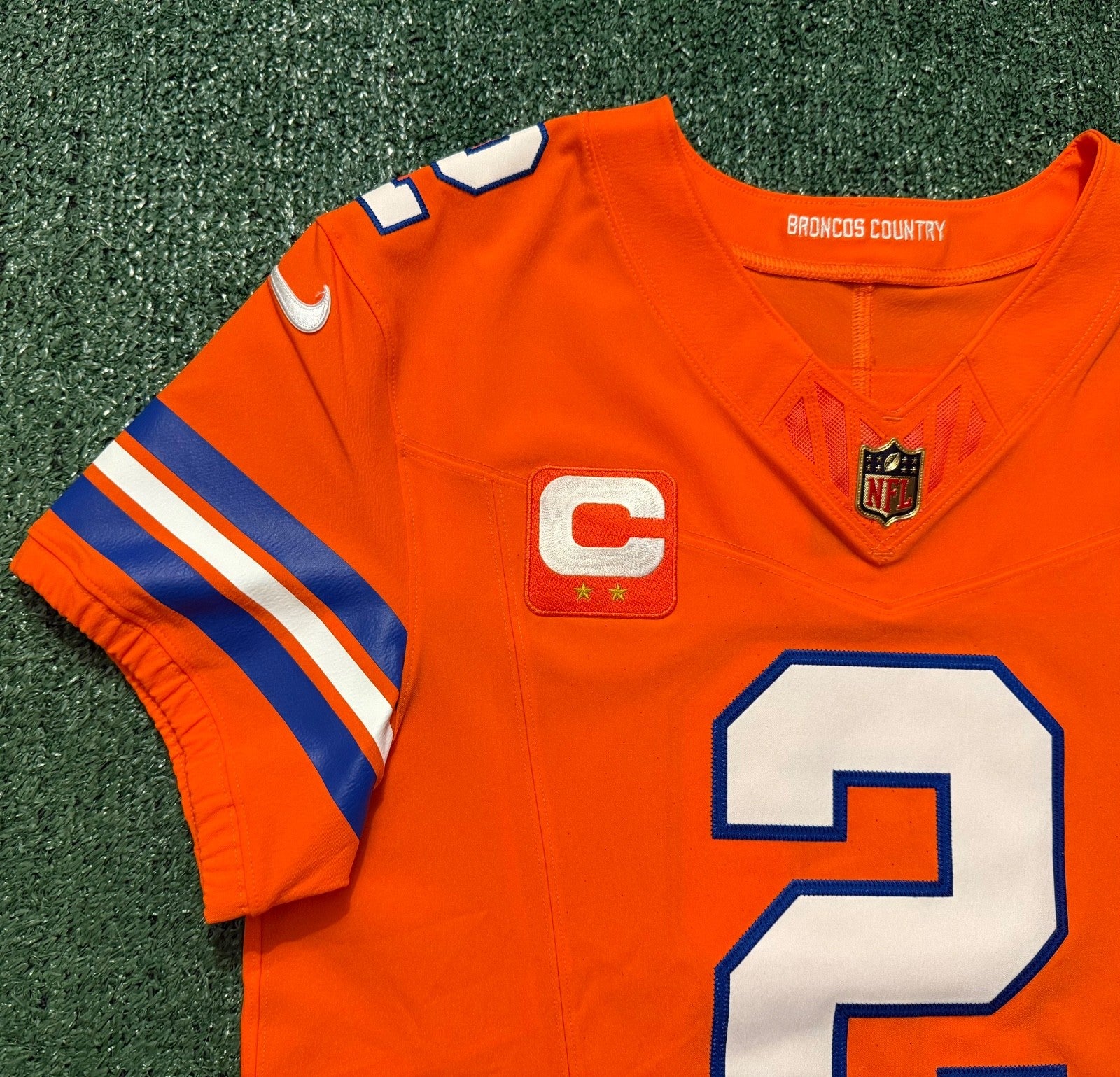 Pat Surtain II Denver Broncos Jersey #2 Nike Vapor Fuse Elite Orange Size 40 (M) NFL