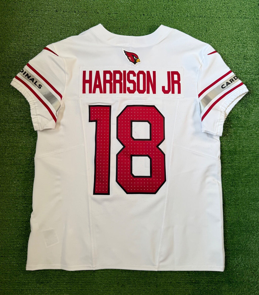 Marvin Harrison Jr Arizona Cardinals Jersey #18 Nike Vapor FUSE Elite White Size 44 (Large) NFL