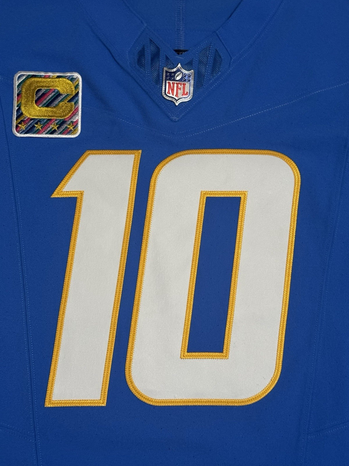 Justin Herbert Los Angeles Chargers Jersey #10 Nike Vapor Fuse Elite Blue Size 48 (XL) NFL