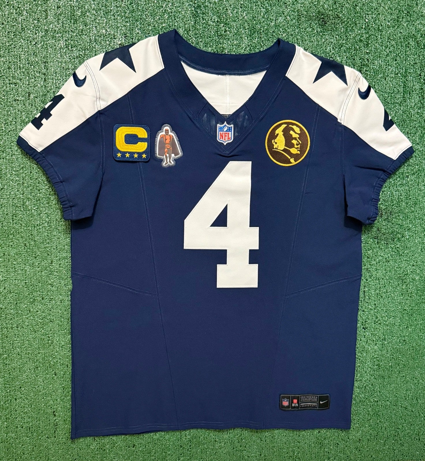 Dak Prescott Dallas Cowboys Jersey #4 Nike Vapor Fuse Elite Navy Size 44 (Large) NFL