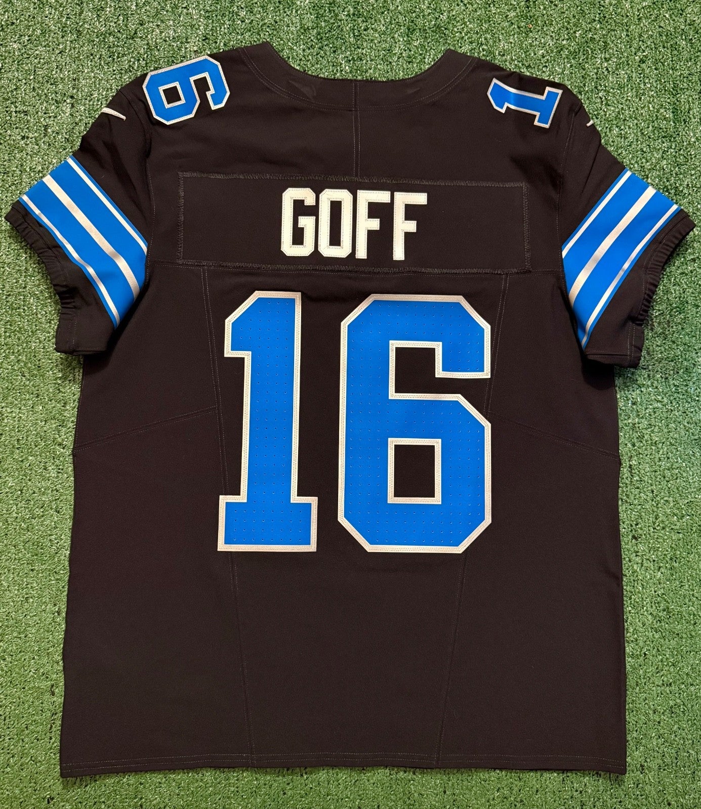 Jared Goff Detroit Lions Jersey #16  Nike Vapor FUSE Elite Black Size 44 (Large) NFL