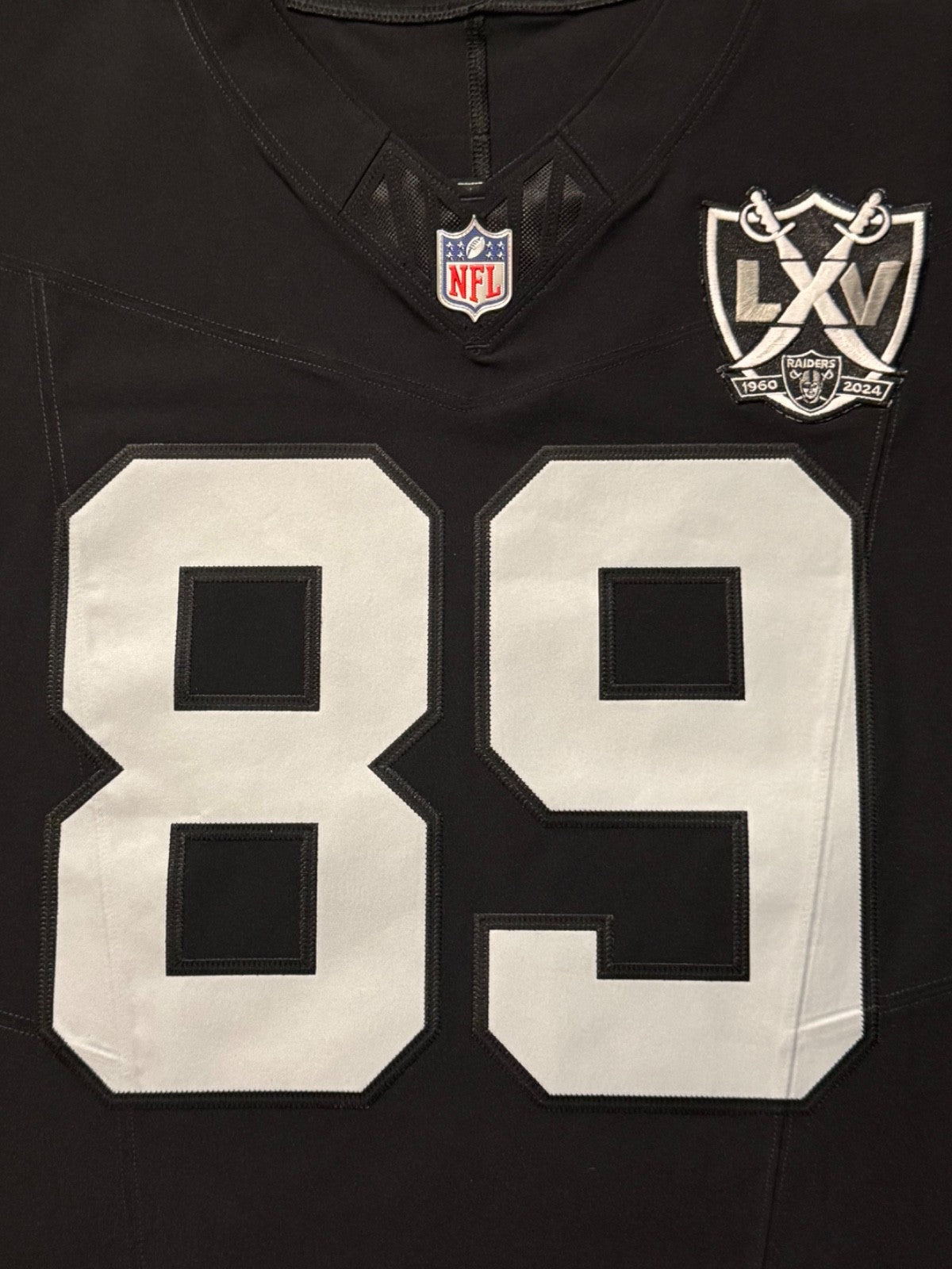 Brock Bowers Las Vegas Raiders Jersey #89 Nike Vapor Fuse Elite Black Size 40 (M) NFL