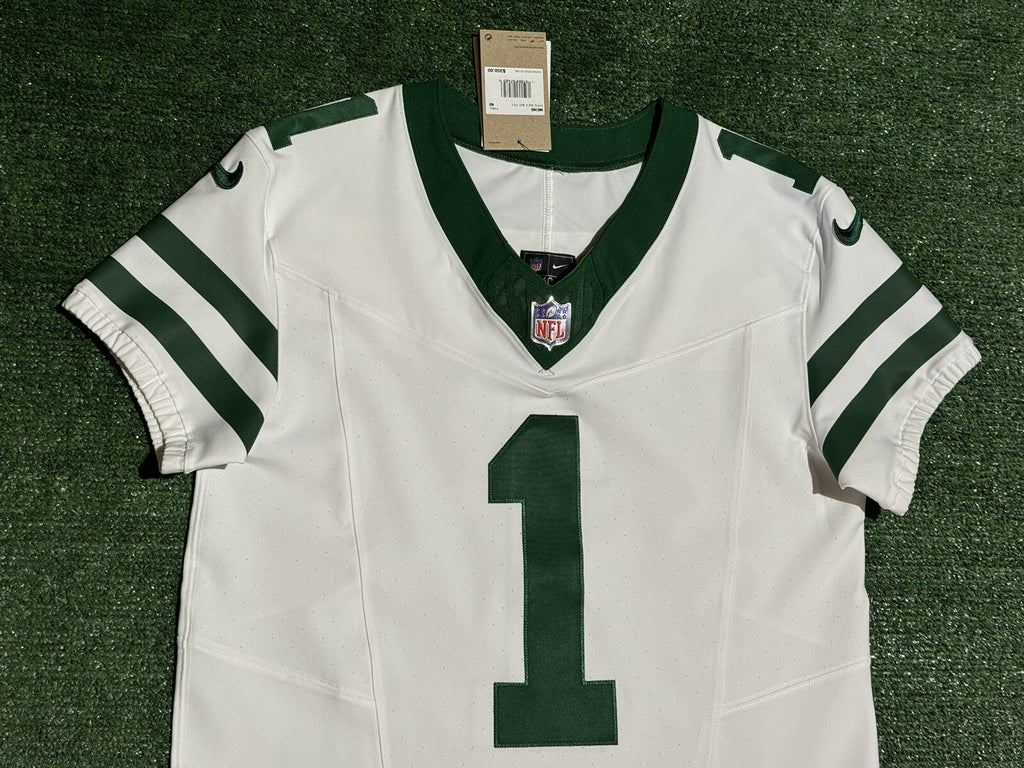Sauce Gardner New York Jets Jersey #1 Nike Vapor Fuse Elite White Size 40 (M) NFL