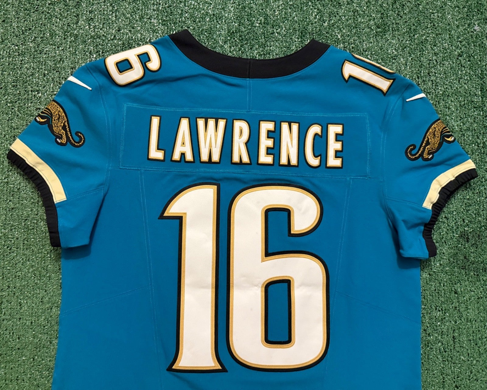 Trevor Lawrence Jacksonville Jaguars Jersey #16 Nike Vapor Fuse Elite Teal Size 44 (L) NFL